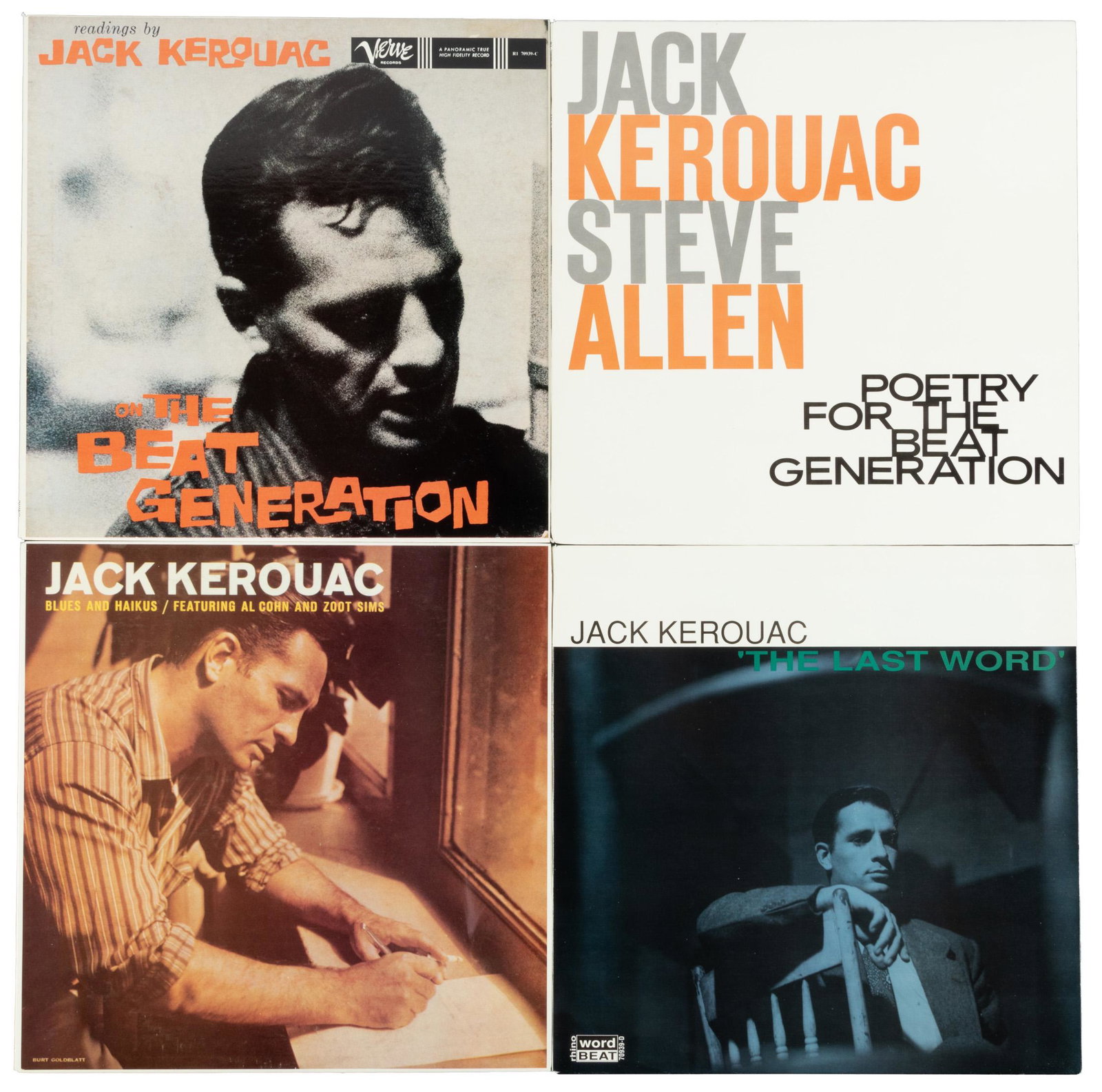 The Jack Kerouac Collection 4 LPs: Heading: Author: Kerouac, Jack Title: The Jack Kerouac Collection Place Published: [Burbank, CA] Publisher:Rhino Records Date Published: 1990 Description: 4 lp records: Poe