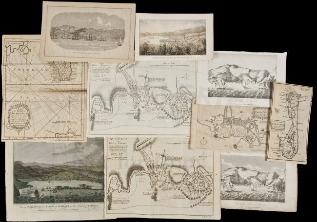 10 Maps & Views of the West Indies: Title: Ten maps and views of islands, towns and ports in the West Indies Author: ** Description: Includes: Moll. A Map of ye Island of Bermudos, Divided into its Tribes, with the Castles, Forts &c. 17