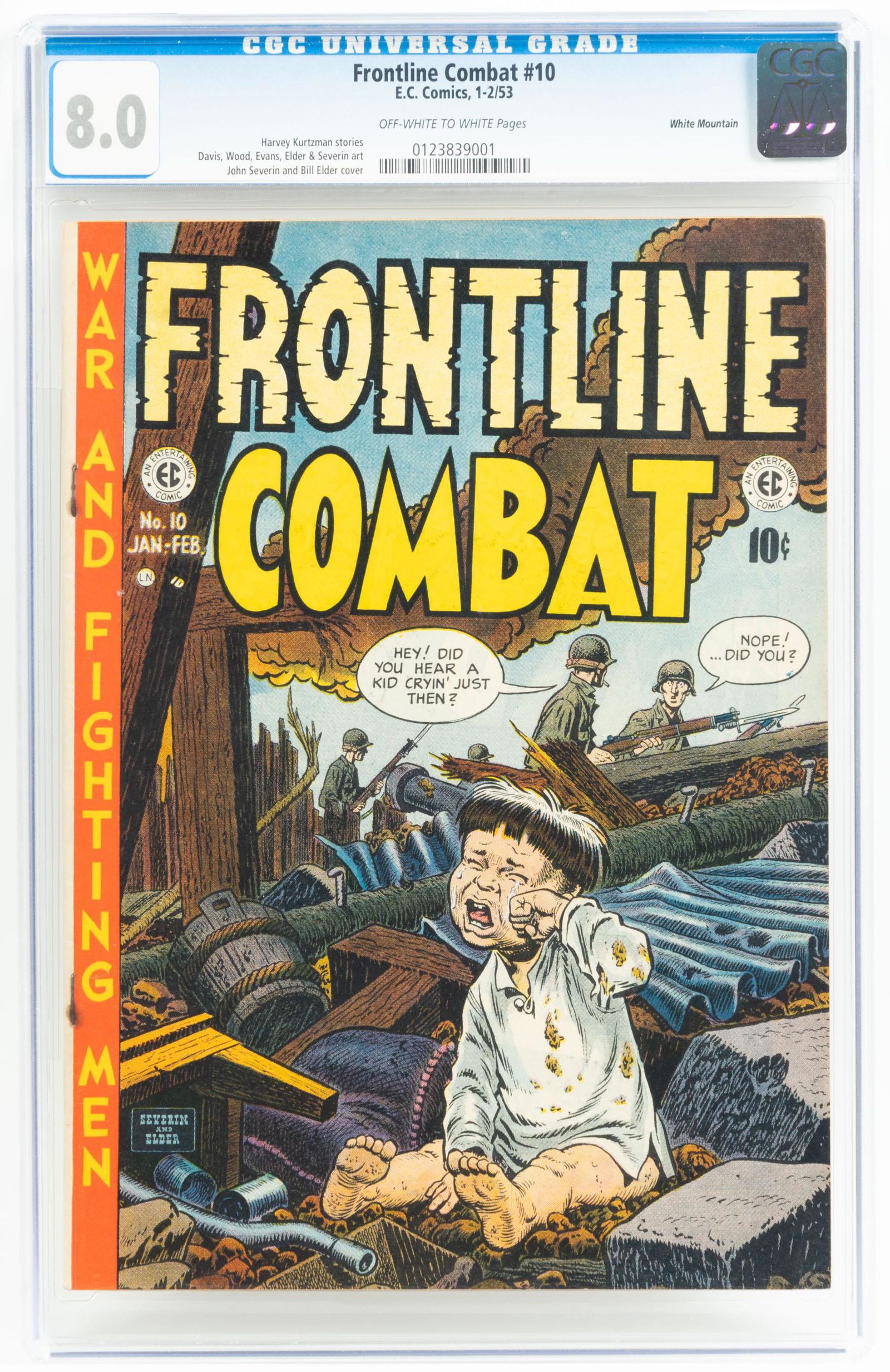 FRONTLINE COMBAT #10 * CGC 8.0 * White Mountain Pedigree * Baby (ka-)BOOM (1 of 2)