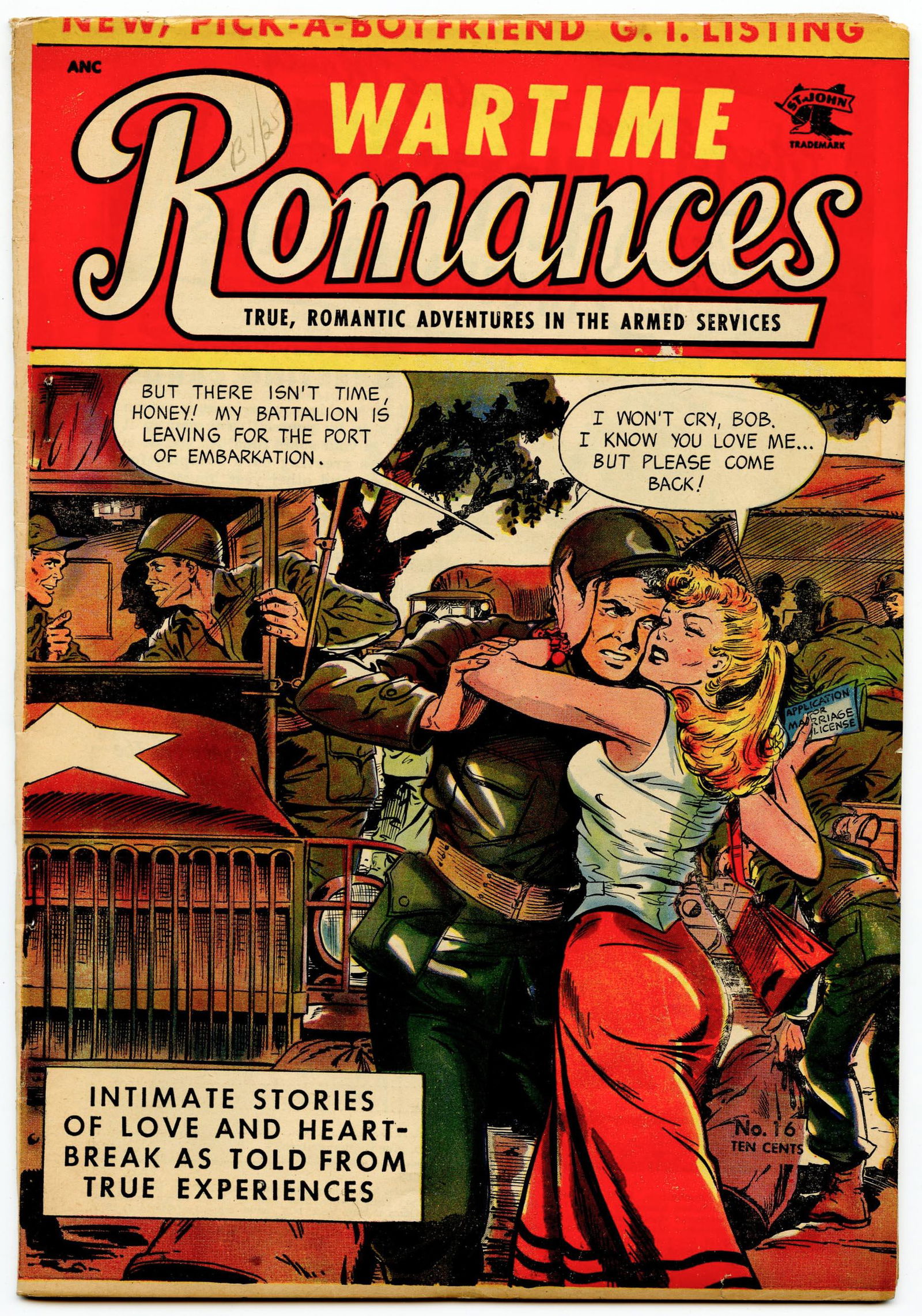 WARTIME ROMANCES #16 * 4.5 * Matt BAKER Cover & Story * Archer & the OWI (1 of 2)