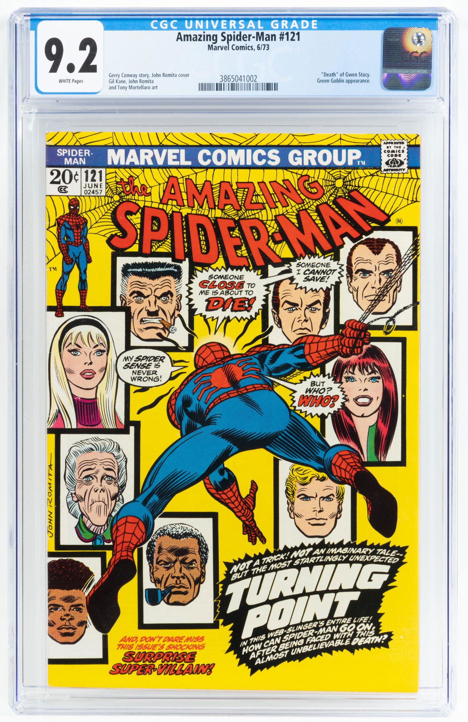 AMAZING SPIDER-MAN #121 * CGC 9.2 * Death of GWEN STACY (1 of 2)
