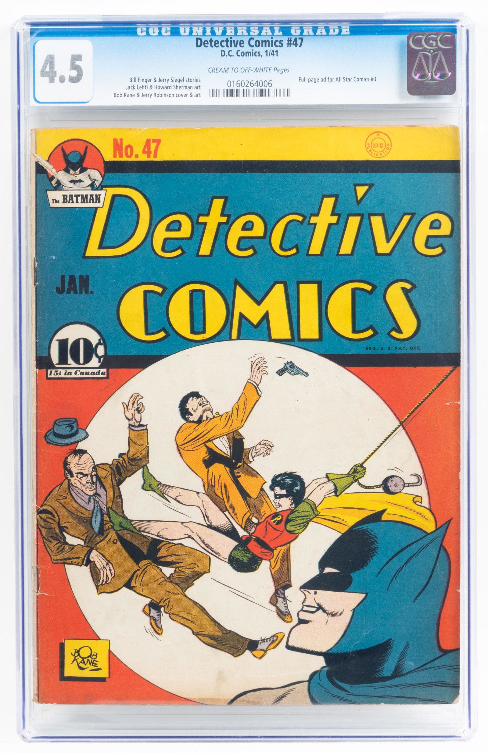 DETECTIVE COMICS #47 * CGC 4.5 * Boy Wonder Bashes Baddies (1 of 2)