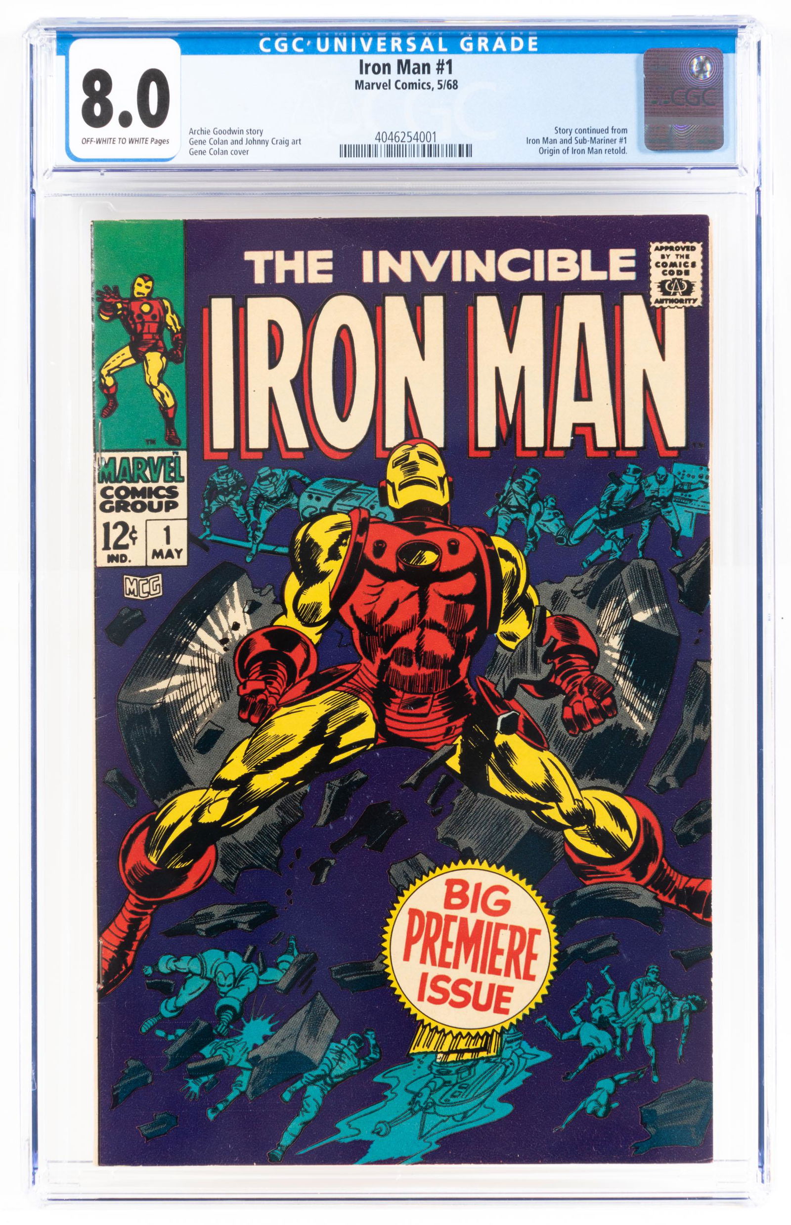 IRON MAN #1 * CGC 8.0 * Premiere Ish (1 of 2)