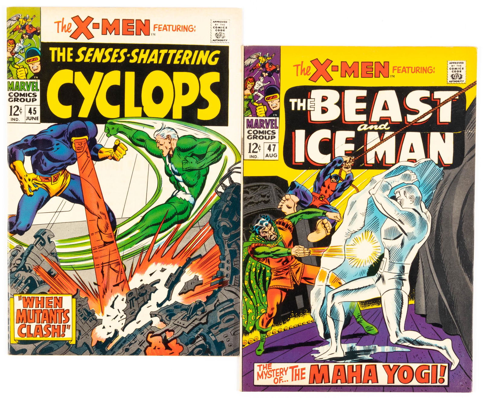 X-MEN #'s 45 & 47 * 7.5 & 8.0 * Lot of 2 Mags * Cyclops Vs Quicksilver (1 of 2)