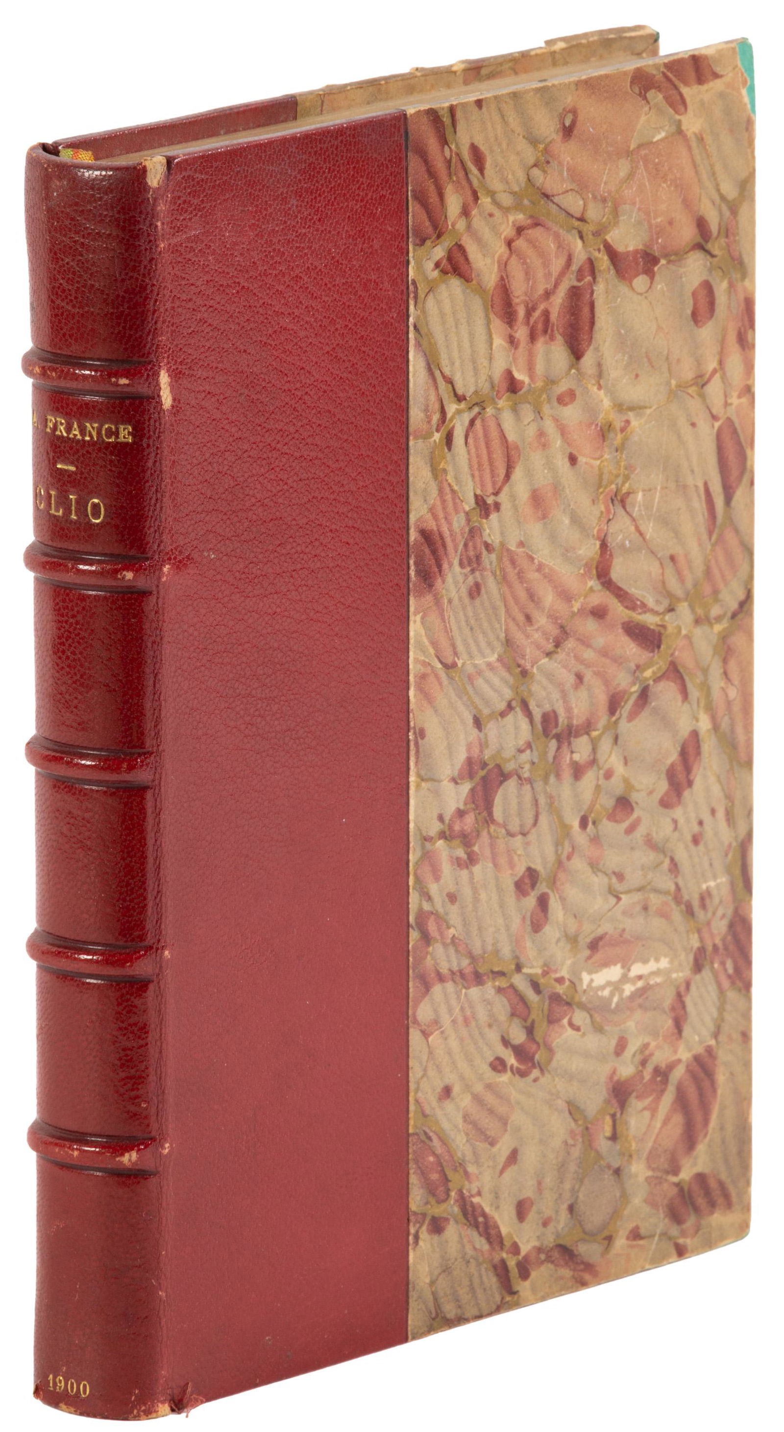 With hand-colored woodcuts by Alphonse Mucha: Heading: Author: France, Anatole Title: Clio. Place Published: Paris Publisher:Calman Lévy, Éditeur Date Published: 1900 Description: [4], 188, [4] pp. With 12 hand-colored wood