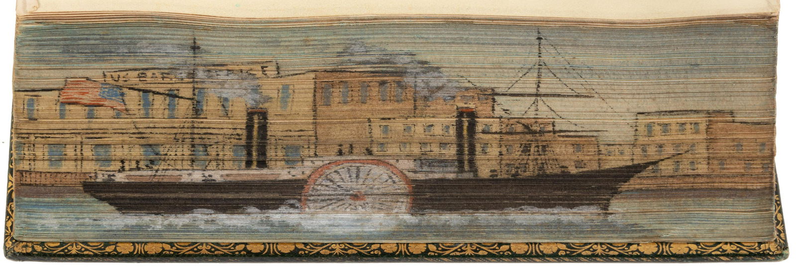 With a color fore-edge painting of steam ship (1 of 2)