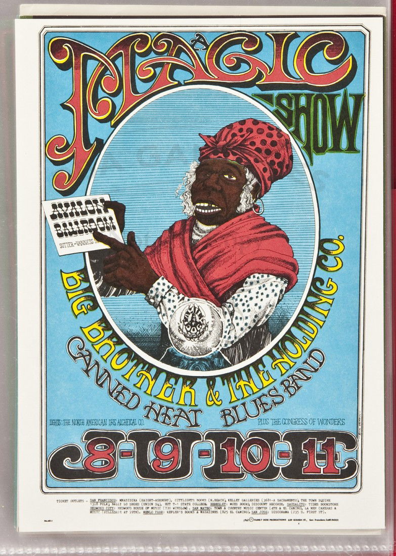 Twelve Family Dog productions postcards: Title: Twelve rock postcards from Family Dog Author: Family Dog Description: Includes: A Magic Show. FD065. 1967. * Iron Butterfly. FD122. 1968. * Van Morrison. FDD006. 1967. * Moby Grape. FD075. 1967