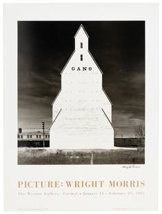 Picture: Wright Morris poster signed by Morris: Heading: Author: Morris, Wright Title: Picture: Wright Morris. The Weston Gallery, Carmel - January 14-February 27, 1983 poster Place Published: Carmel, CA Publisher:Picture Publishing Company D