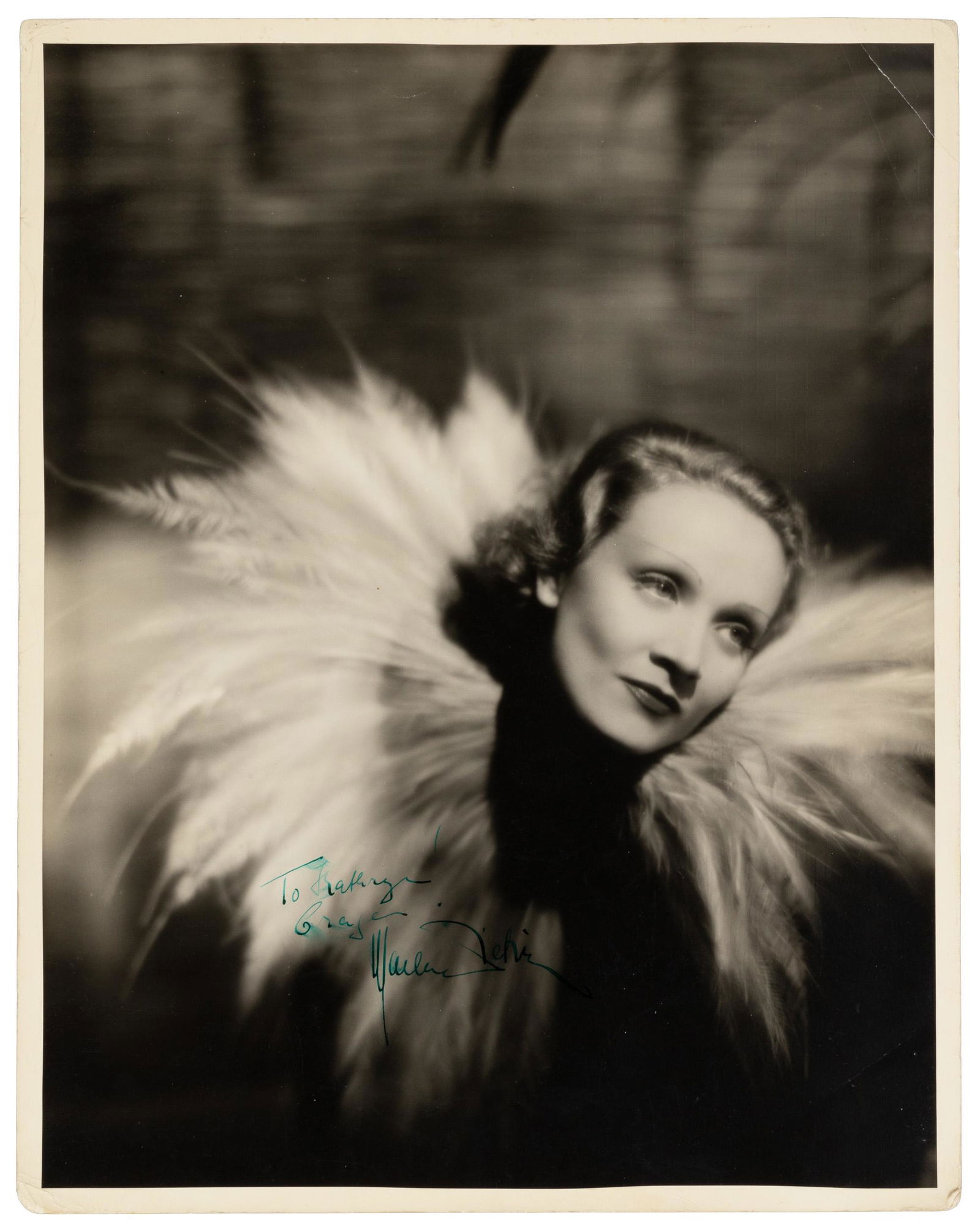 Photograph portrait signed by Marlene Dietrich (1 of 2)