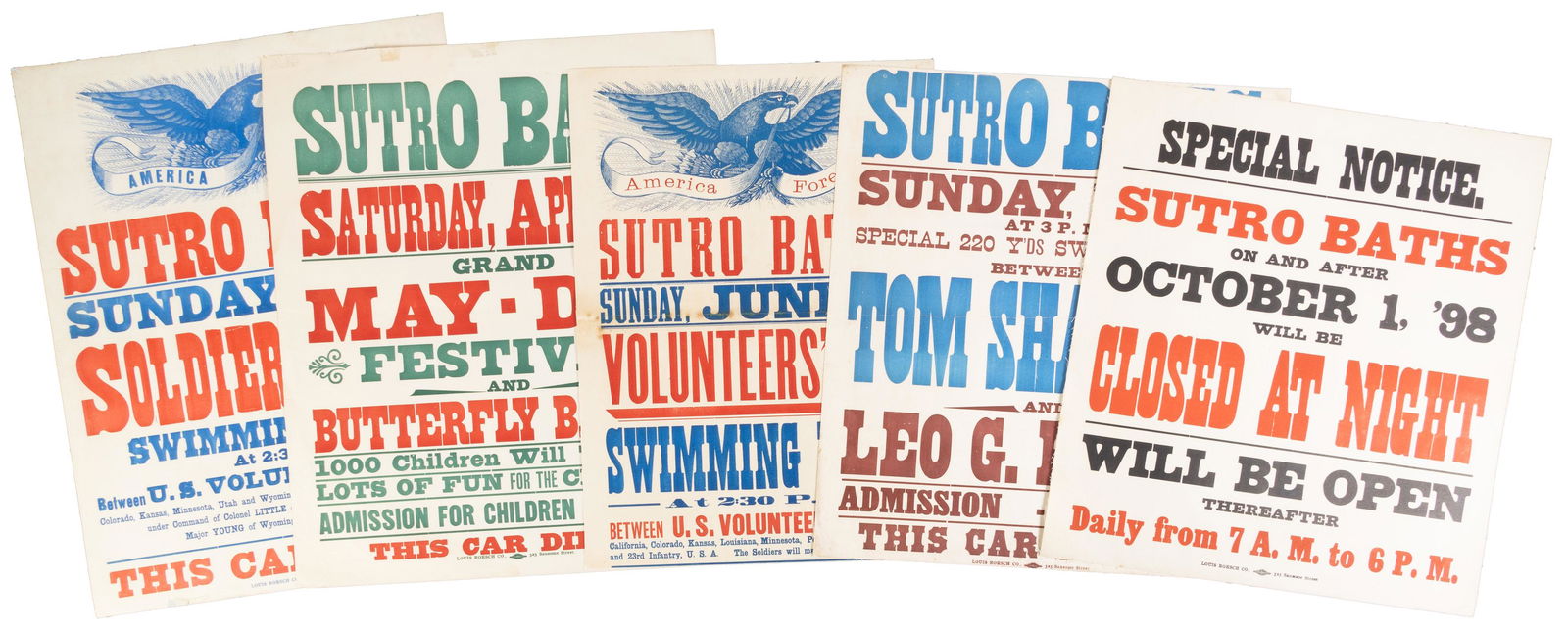 Sutro Baths swimming posters, 1896-98 (1 of 10)