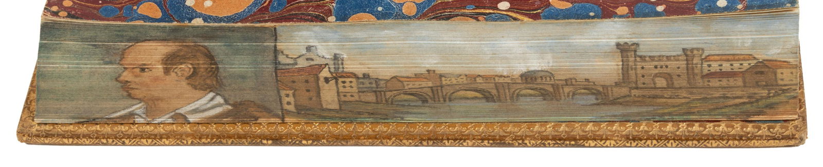 Fore-edge paintings of Goldsmith and Dublin (1 of 2)