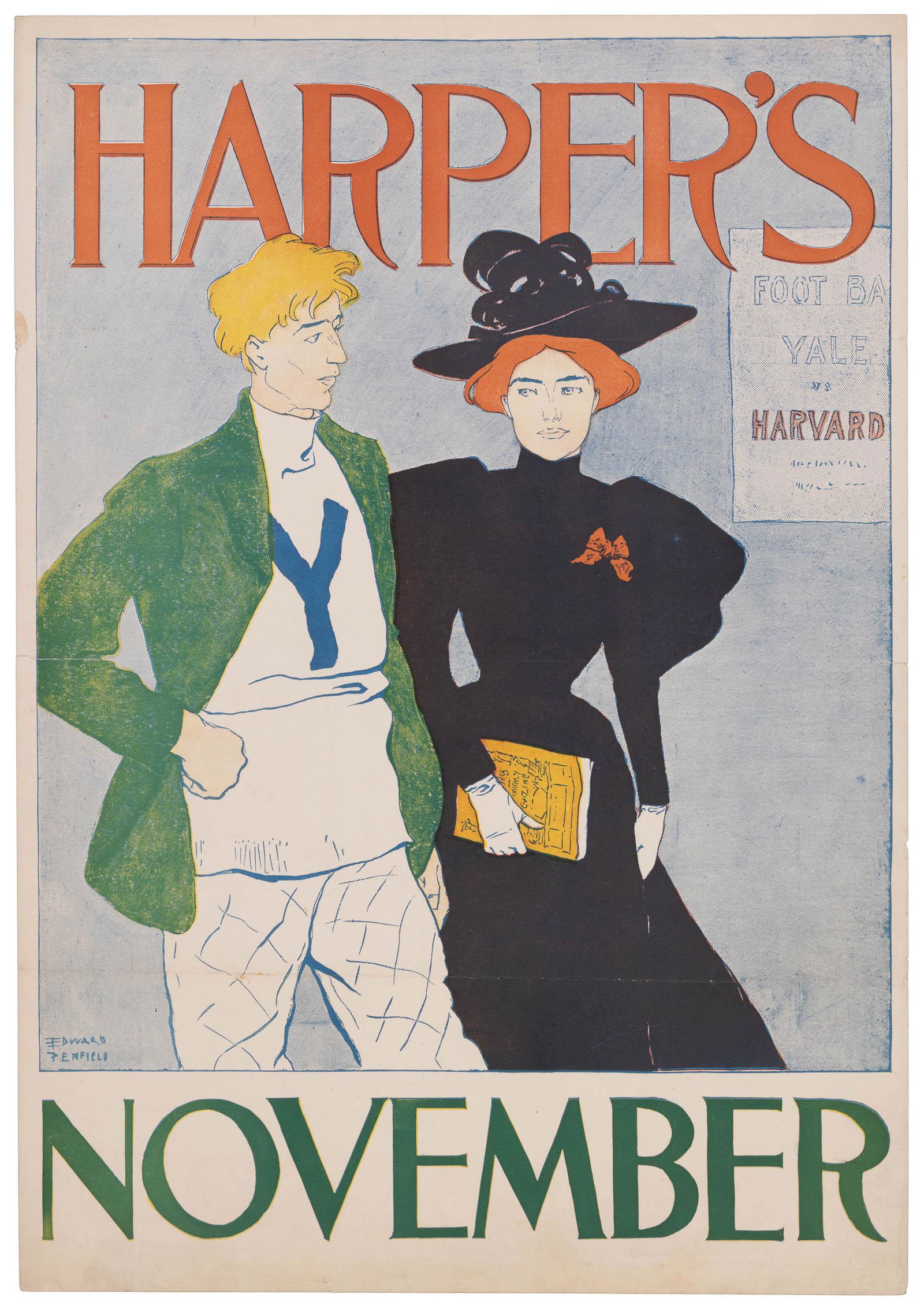 Early football poster by Edward Penfield, 1894 (1 of 1)