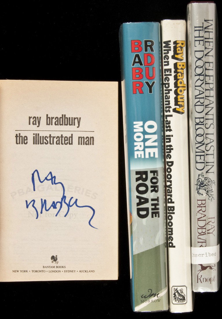 Four signed novels by Ray Bradbury: Title: Four signed volumes by Ray Bradbury Author: Bradbury, Ray Description: Includes: One More for the Road. Signed on half title. Boards, dust jacket. First Edition. William Morrow, [2002]. * When 