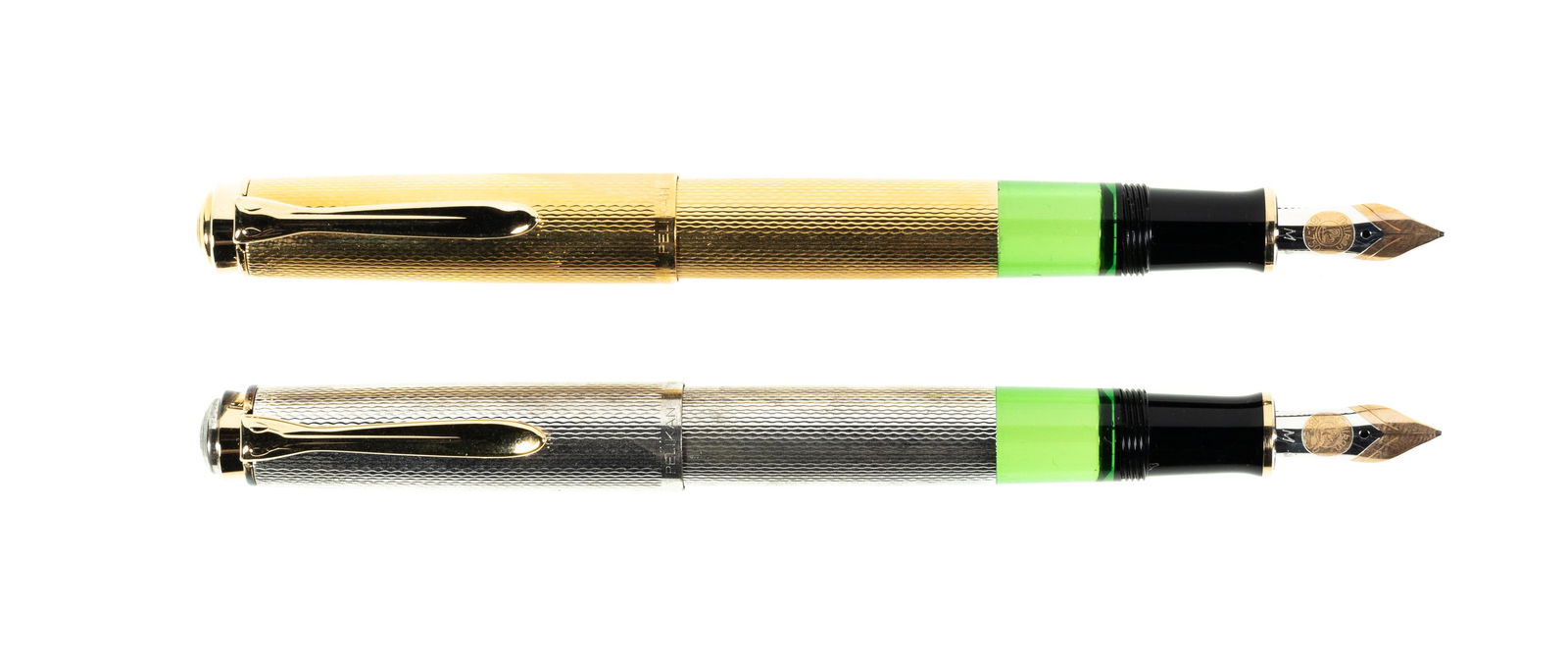 PELIKAN M750 & M760 Silver & Gold Jubilee Fountain Pens * Lot of 2 Pens (1 of 1)
