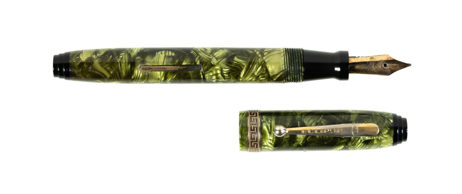 ECLIPSE Green Celluloid Lever-Filler FP, c.1930s (1 of 1)