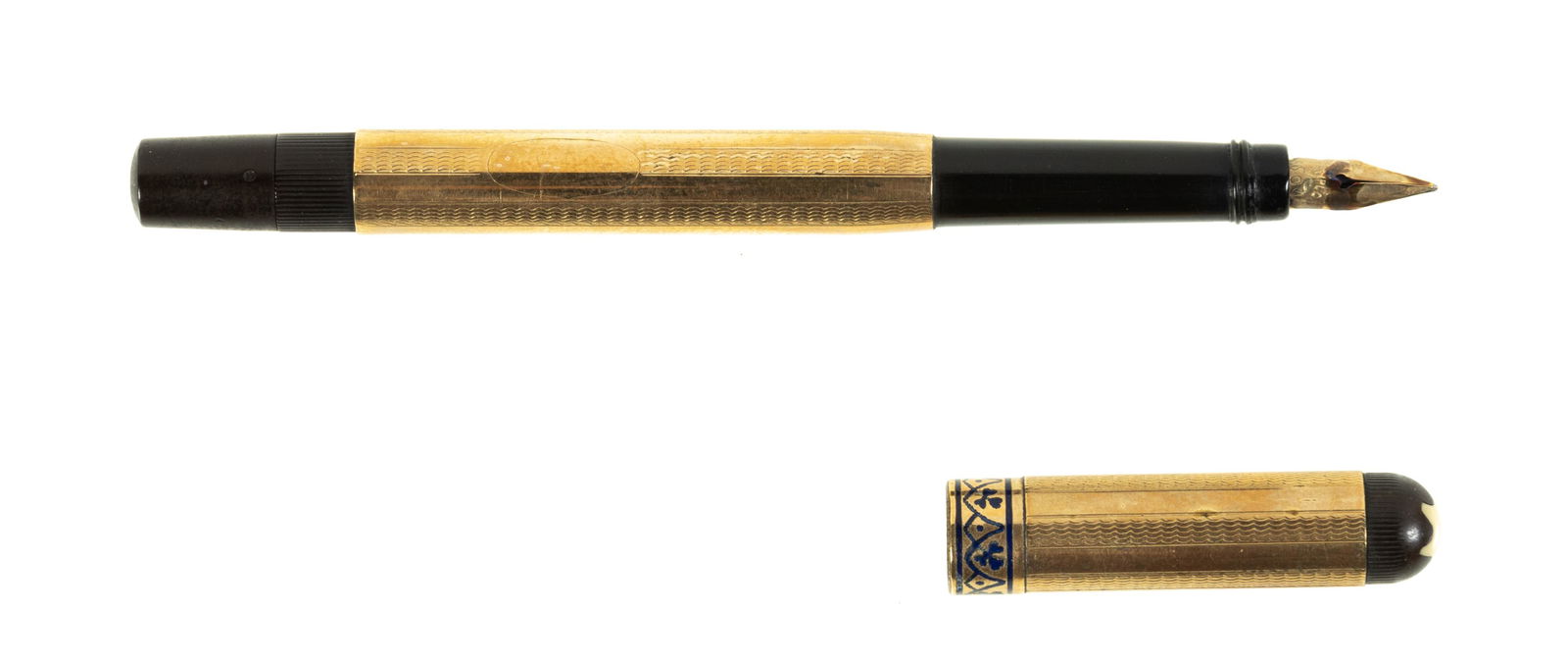 MONTBLANC No. 0 Baby Rolled Gold Overlay, Niello Clover, 1920s (1 of 1)