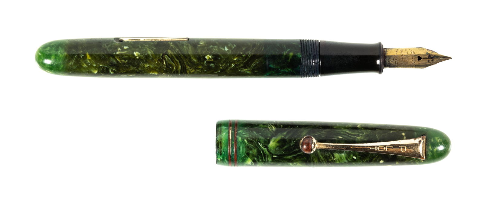 PILOT Green Celluloid Lever-Filler FP, c.1930s (1 of 3)