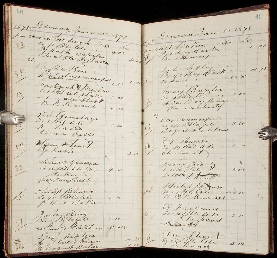 Accounts & Ledgers of NY Breweries 1852-81: Title: Archive of 22 account ledgers, check registers, etc., plus related papers, pertaining to James Alexander's breweries in Oswego and Geneva, New York Author: Alexander, James Description: Include