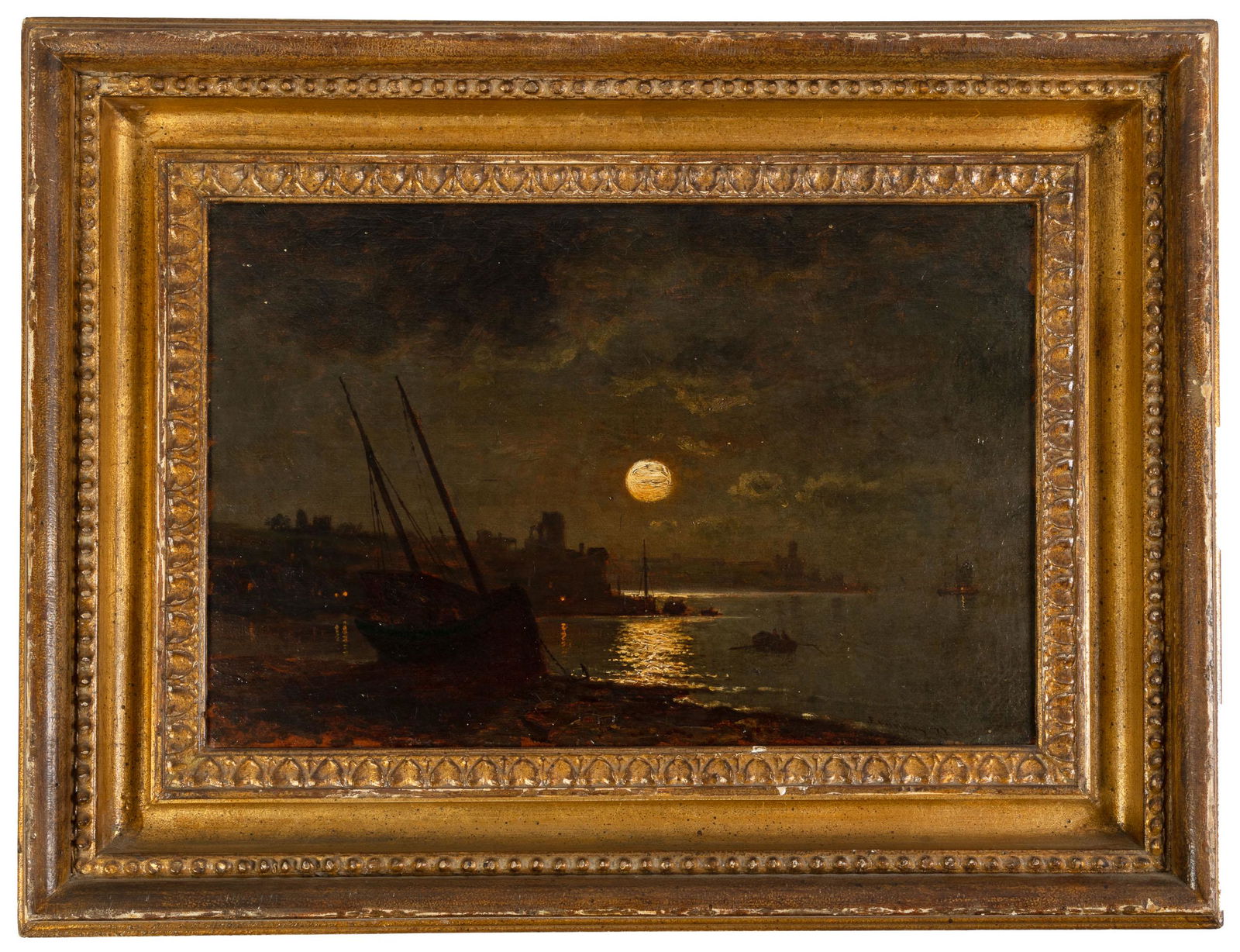 Night Harbor in Oils by Enneking, Signed (1 of 4)