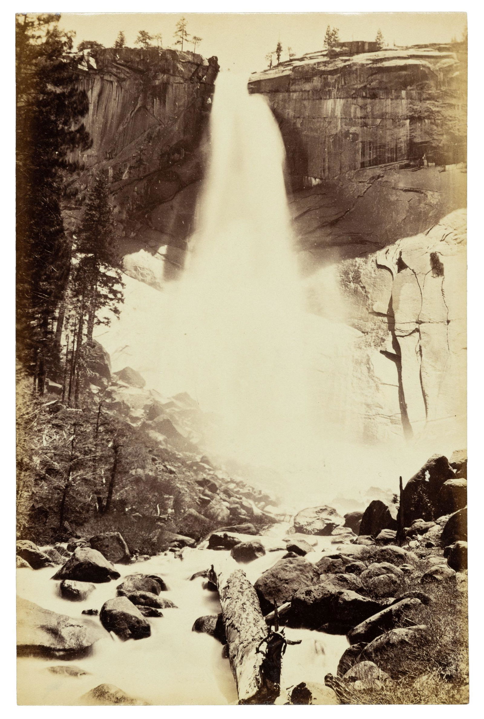 Nevada Falls, Yosemite by Carleton E. Watkins: Heading: Author: Watkins, Carleton E. Title: Nevada Falls, Yosemite Place Published: San Francisco Publisher: Date Published: 1865-66 Description: Albumen print. 19x12.5 cm