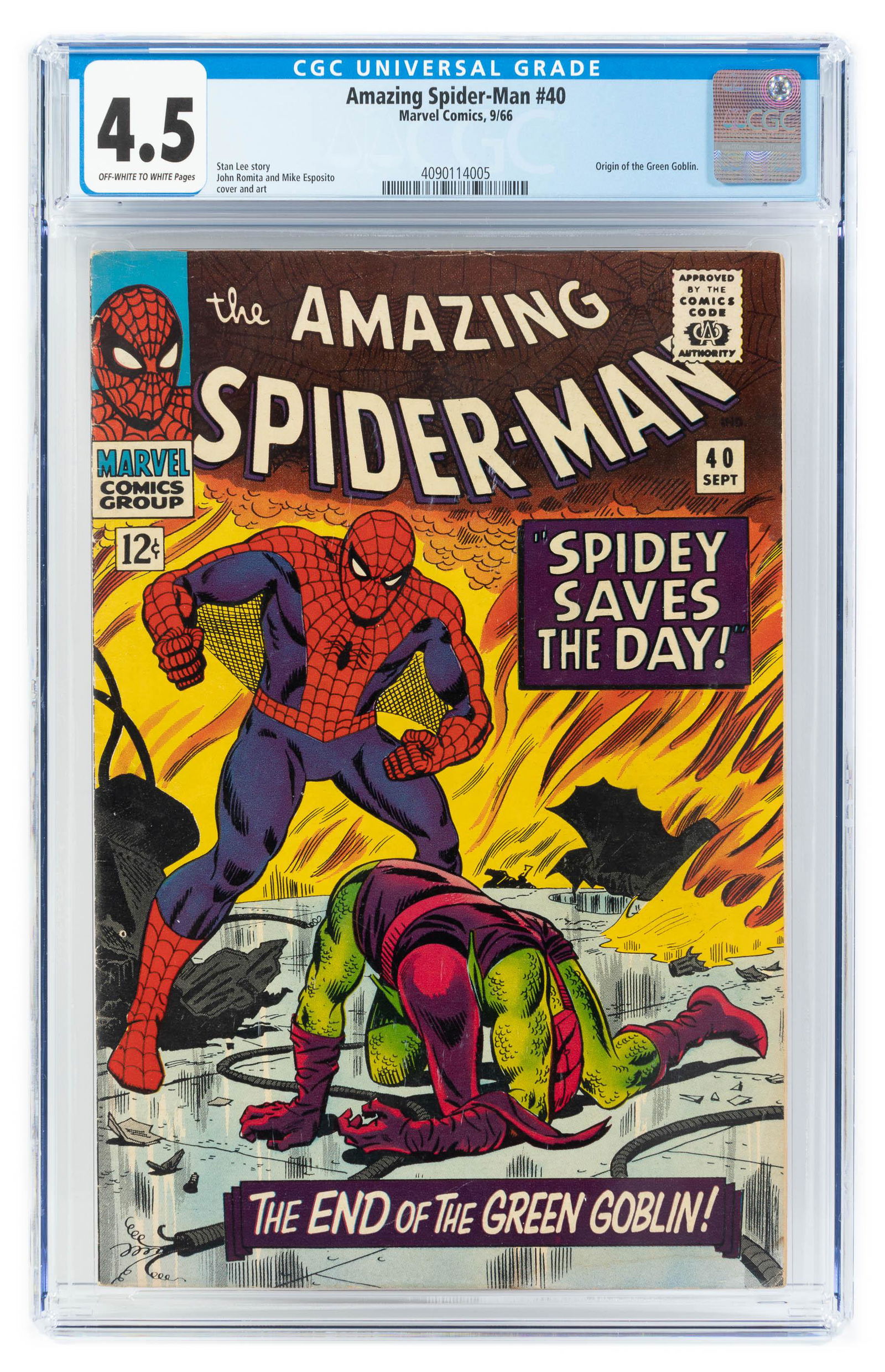 AMAZING SPIDER-MAN #40 * CGC 4.5 * Spidey Saves the Day (1 of 2)