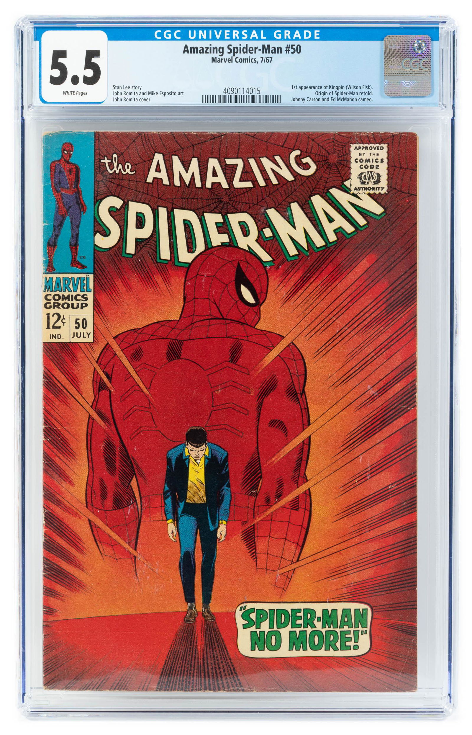 AMAZING SPIDER-MAN #50 * CGC 5.5 * 1st App: KINGPIN * Mr. A vs the Welfare State (1 of 2)