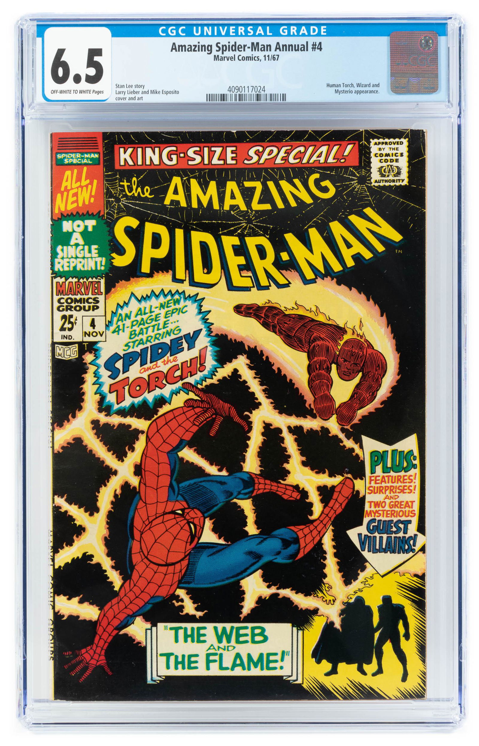 AMAZING SPIDER-MAN ANNUAL #4 * CGC 6.5 * Spidey & the Torch (1 of 2)