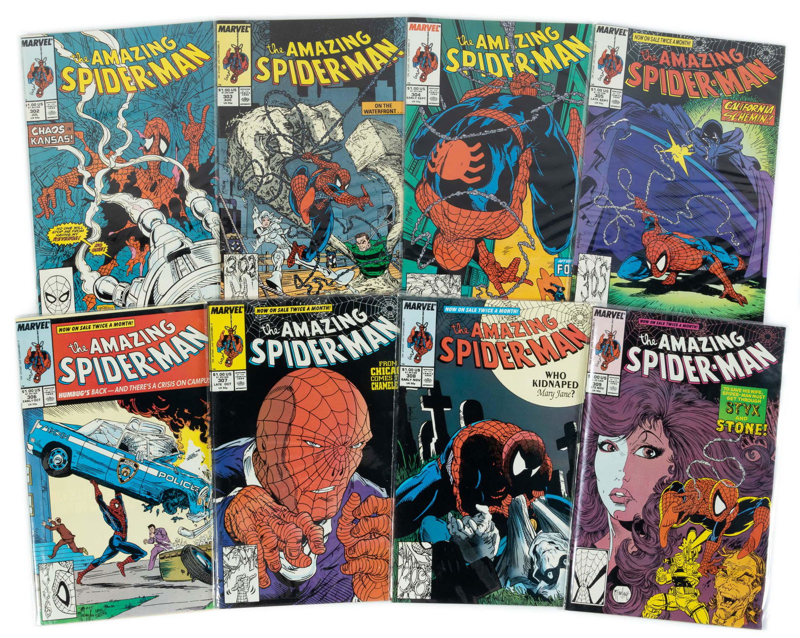 AMAZING SPIDER-MAN * Todd McFarlane Era * Lot of 27 Comics: Heading: Author: Title: AMAZING SPIDER-MAN Nos. 302, 303, 304, 305, 306, 307, 308, 309, 310, 311, 312, 313, 314, 315, 317, 318, 319, 320, 321, 322, 323, 324, 325, 326, 327, 328 * Lot of 27 Comics Pl