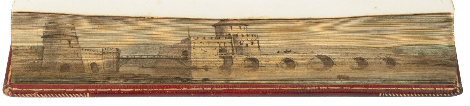 With fore-edge painting: Heading: (Fore-edge Painting) Author: Byron, George Gordon Noel, Lord Title: The Corsair Place Published: London Publisher:Thomas Davison for John Murray Date Published: 1814 Descriptio