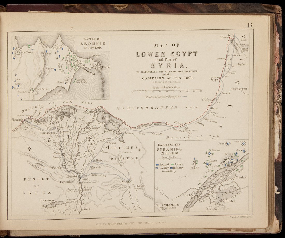 Atlas of Napoleonic Wars with 100 maps: Title: Atlas to Alison's History of Europe. Constructed and Arranged, Using the Direction of Mr. Alison... With a Concise Vocabulary of Military and Marine Terms. Author: Johnston, Alexander Keith Des