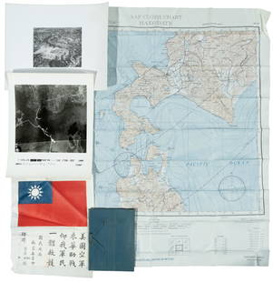 WWII fighter pilot maps and kit: Heading: (World War II) Author: Title: Fighter pilot materials from World War II Place Published: Publisher: Date Published: c.1943-1945 Description: 1 set. Includes: