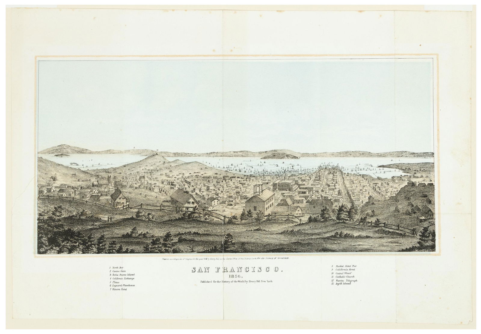 Color view of San Francisco, 1856: Heading: (California - San Francisco) Author: Title: San Francisco. 1856. Published for the History of the World by Henry Bill, New York Place Published: New York Publisher: Date Published: