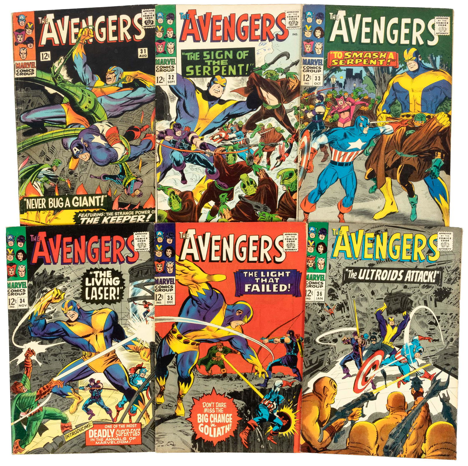 AVENGERS #'s 31-36 * Lot of 6 Comics (1 of 1)