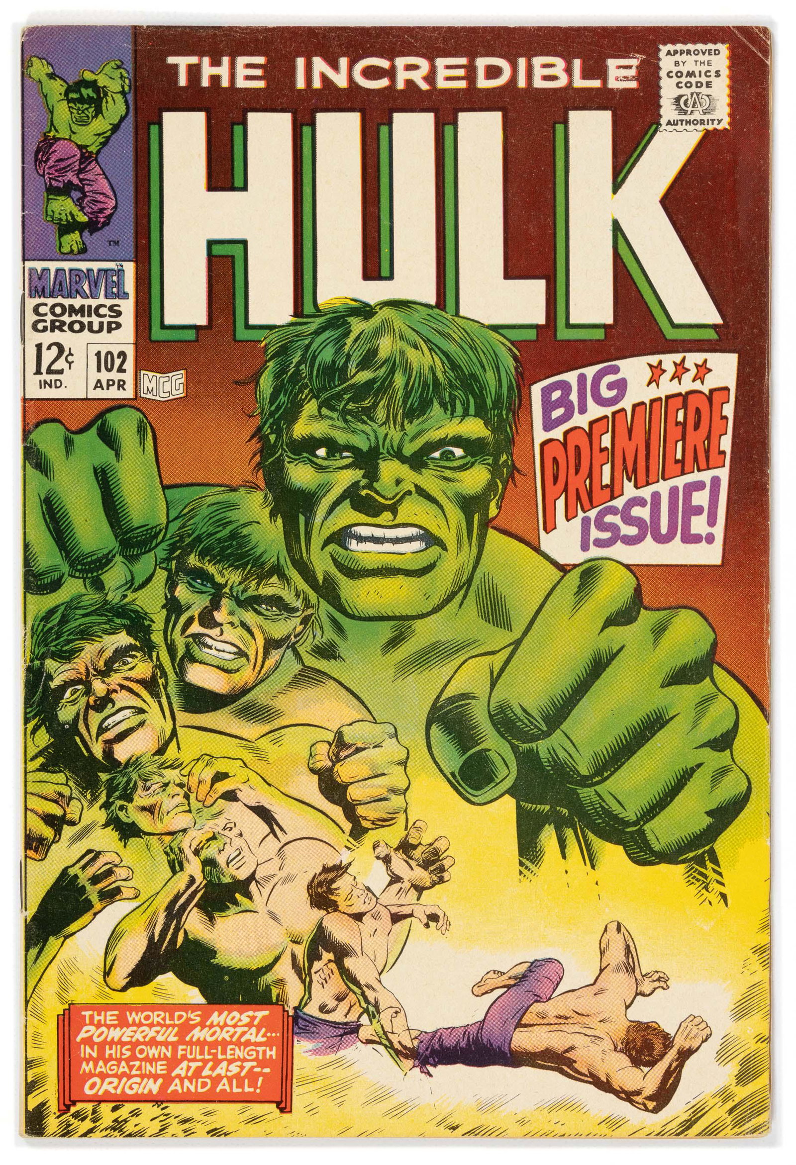 INCREDIBLE HULK #102 * 5.0 * Premiere Ish: Heading: 57 Author: Title: INCREDIBLE HULK No. 102 Place Published: Publisher:Marvel Date Published: April, 1968 Description: VG/Fine (5.5). A few sma