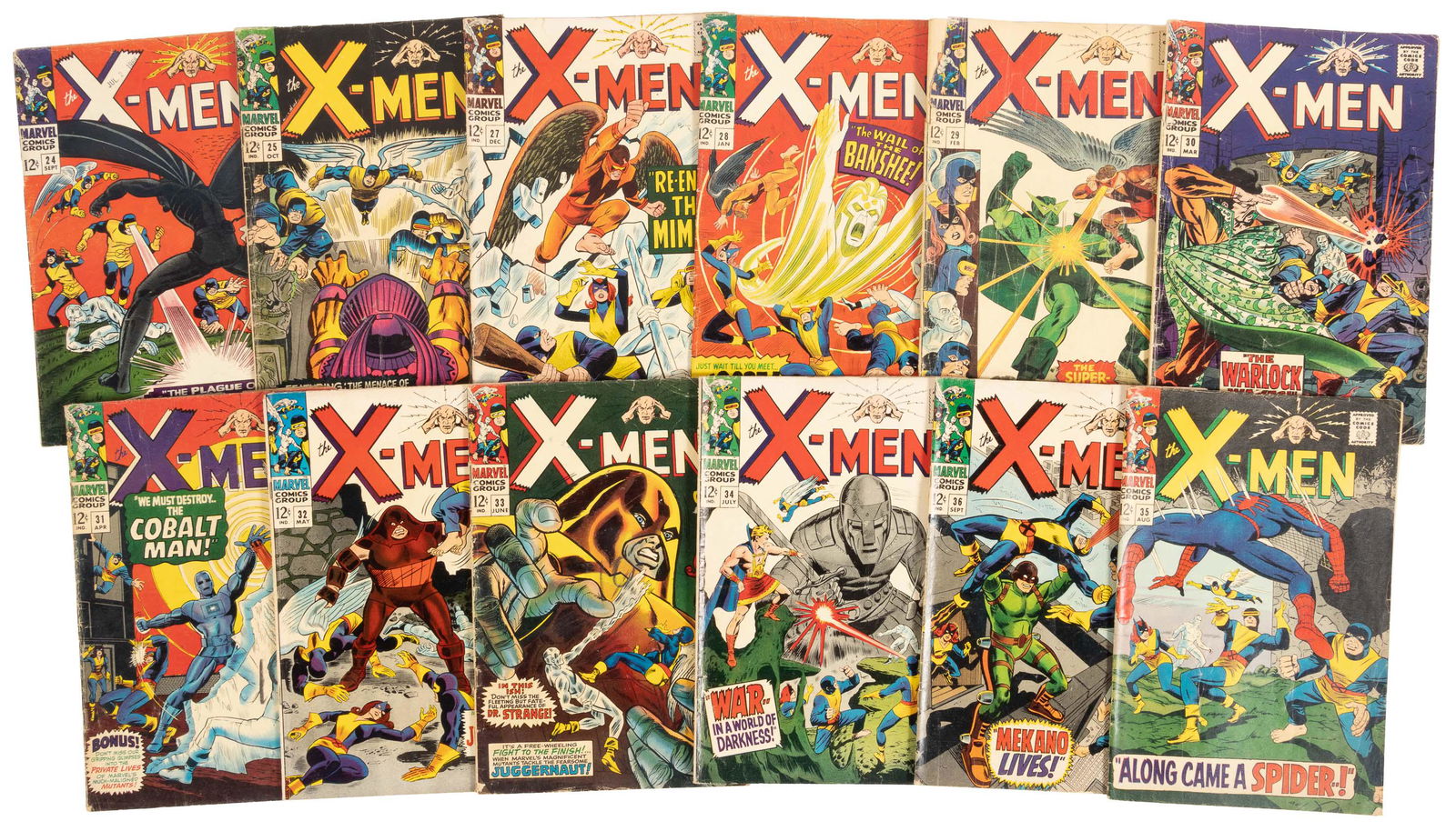 X-MEN: Lot of 12 Comics, 1966-67 (1 of 1)