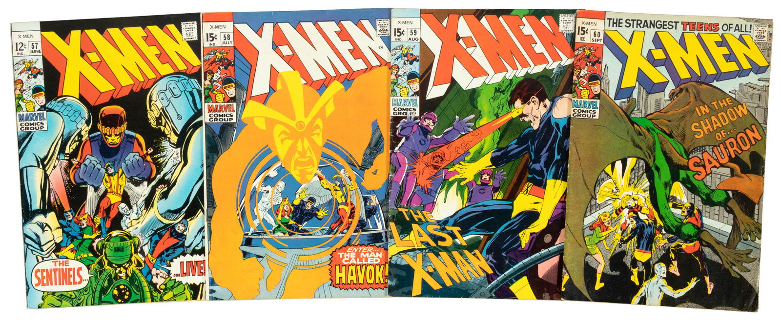 X-MEN #s 57, 58, 59, 60 * Lot of 4 Comics * Neal Adams (1 of 1)