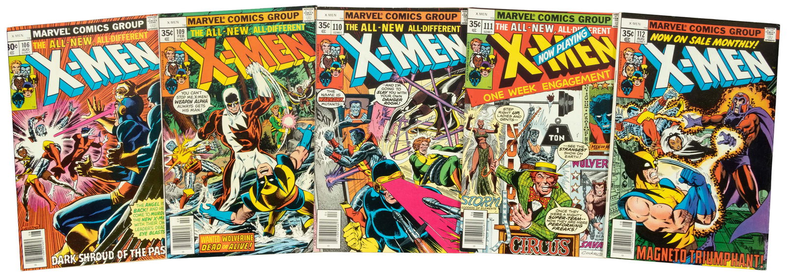 X-MEN #s 106, 109, 110, 111, 112 * Lot of 5 Comics (1 of 1)