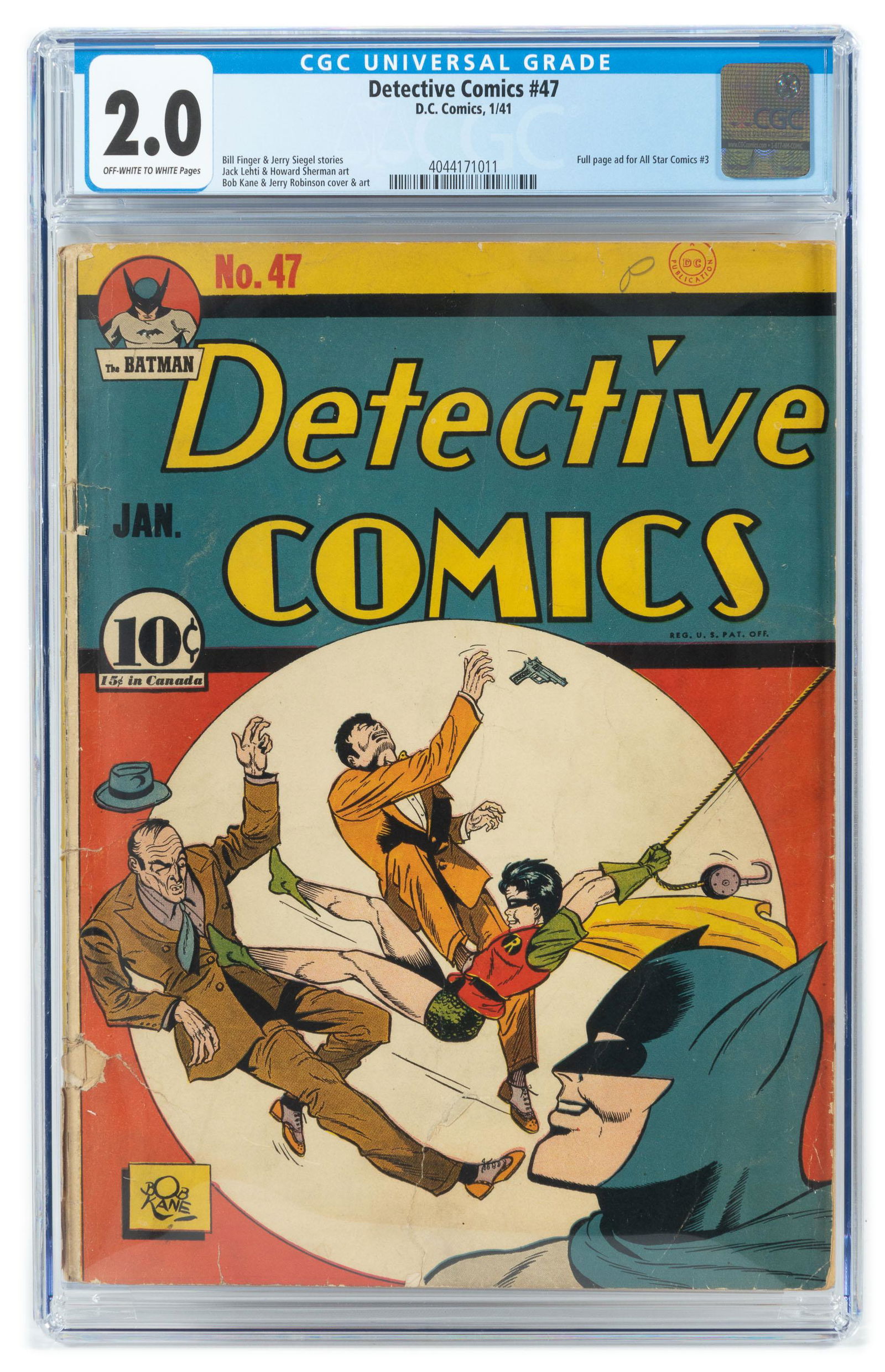 DETECTIVE COMICS #47 * CGC 2.0 * Boy Wonder Bashes Baddies (1 of 2)
