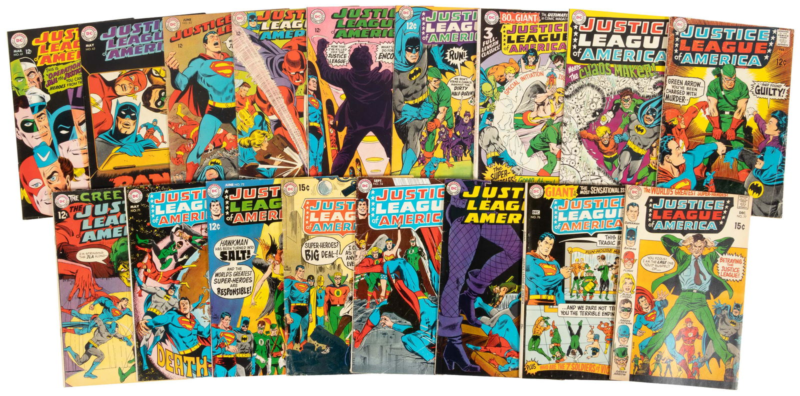 JUSTICE LEAGUE of AMERICA #s 61-77 * Lot of 17 Mags (1 of 1)