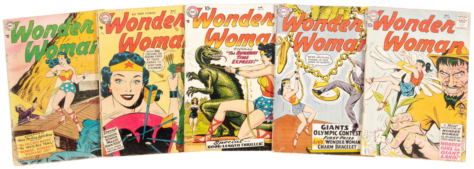 WONDER WOMAN * Lot of 5 1950s Comics (1 of 2)