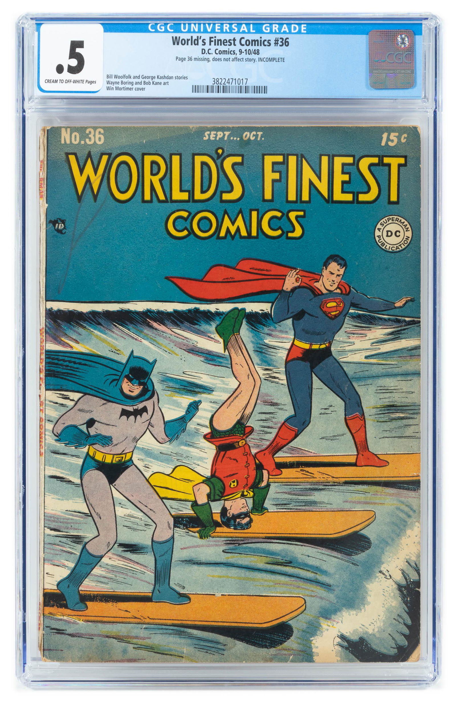 WORLD'S FINEST #36 * CGC 2.0 * Super Surf Safari (1 of 2)