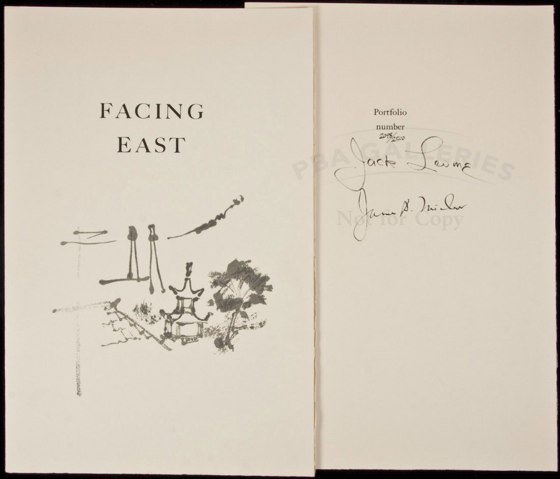 Facing East signed limited edn Michener & Levine: Title: Facing East Author: Michener, James A. and Jack Levine Description: Two parts in one volume. Illustrated by James Levine. Part One is the text by Michener, illustrated by Levine in the margins