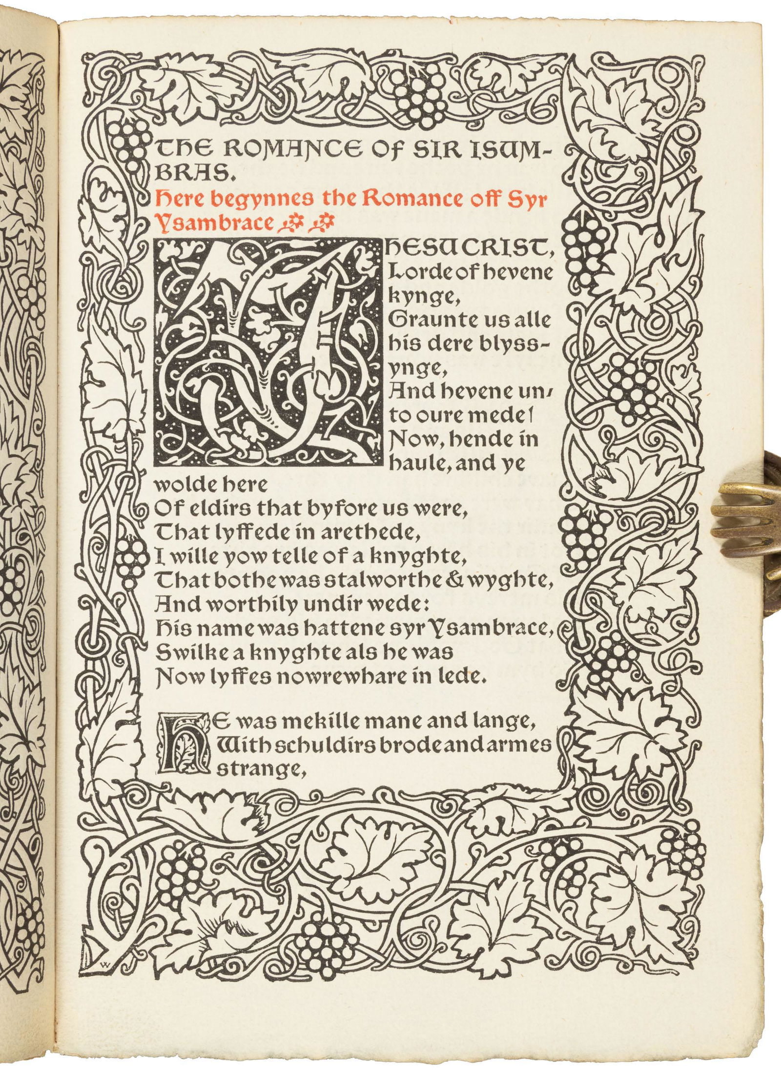 Kelmscott Press Tale of Isumbras, 1897 (1 of 5)