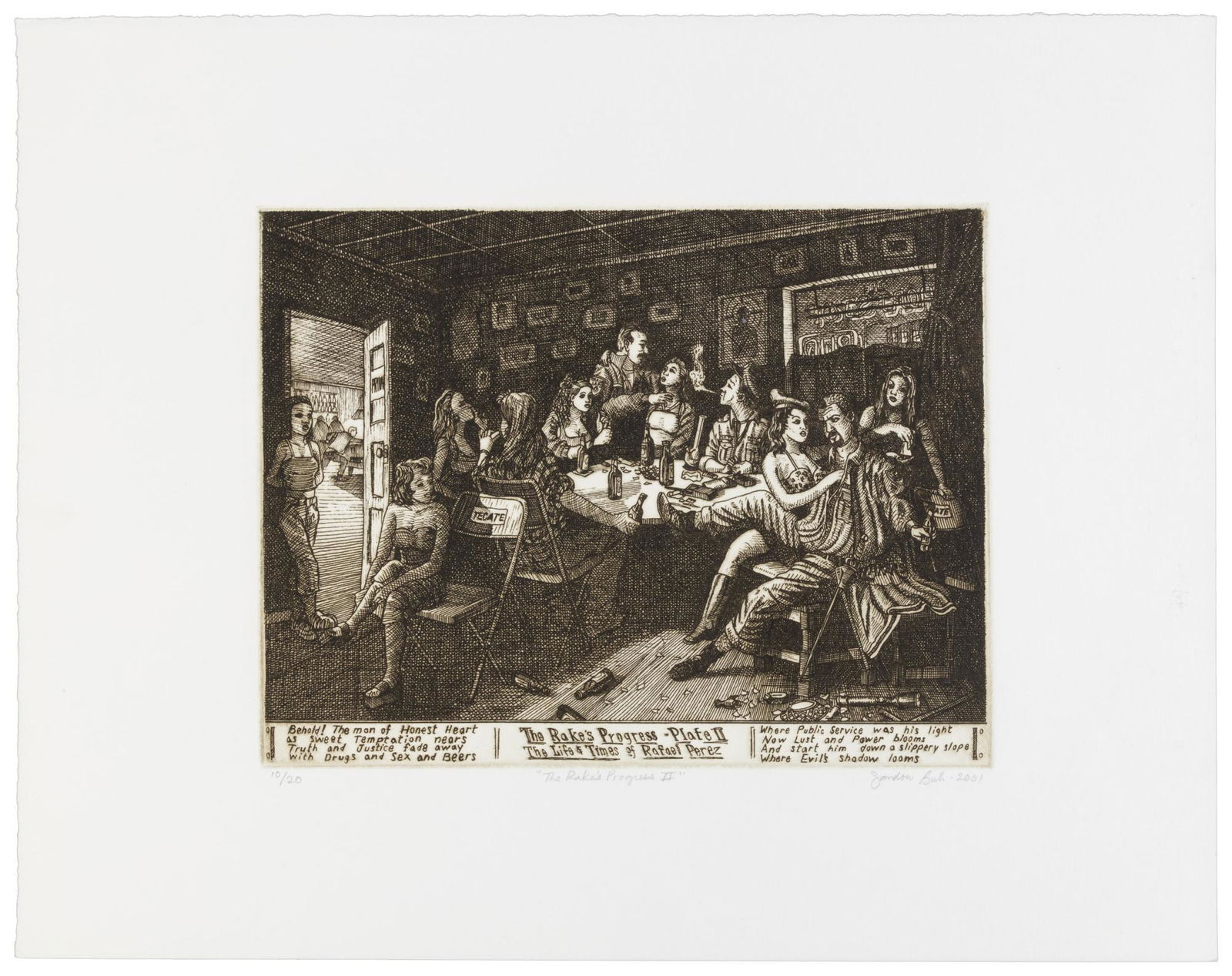 Sandow Birk, A Rake's Progress, suite of 4 etchings (1 of 6)