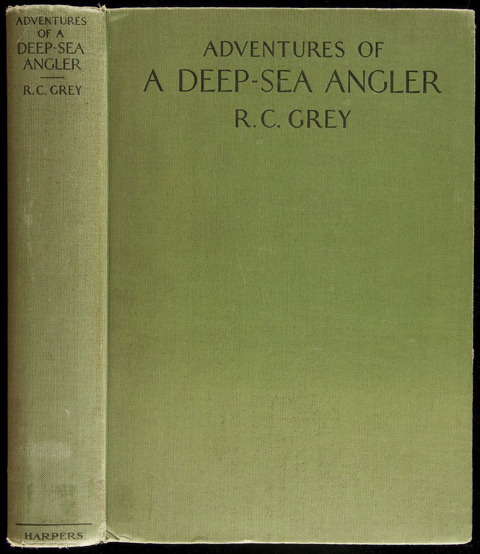 R.C. Grey Adventures of a Deep-Sea Angler 1930: Title: Adventures of a Deep-Sea Angler Author: Grey, R[omer] C. Description: xxvii, [2], 224 pp. Introduction by Zane Grey. Profusely illustrated with plates from photographs taken by R. C. Grey; fron
