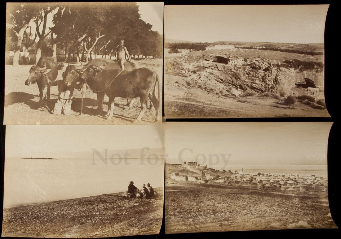 8 albumen photographs of Palestine by Bonfils: Title: Eight original albumen photographs of Palestine & the Middle East Author: Bonfils, Felix Description: Includes: Grotte des Jeremie et couvent Saint-Etienne a Jerusalem. * Palestine - Mont Chabo
