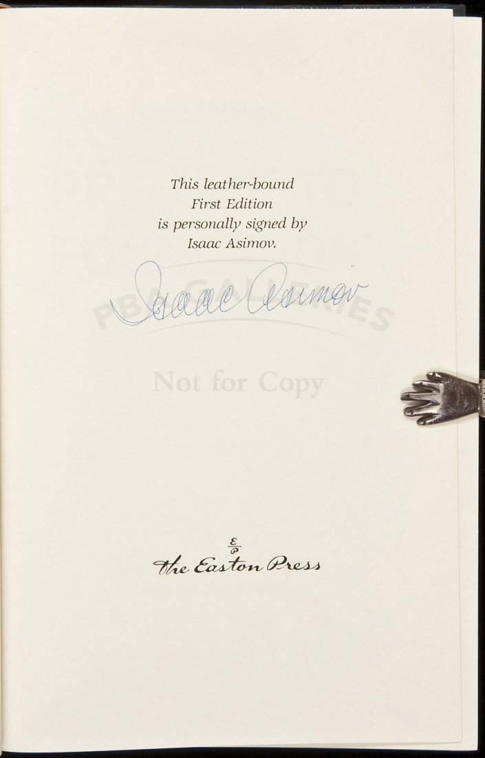 Isaac Asimov Prelude to FOundation signed: Title: Prelude to Foundation Author: Asimov, Isaac Description: (8vo), full blue-gray leather stamped in gilt, all edges gilt. First Edition.Signed by the author. Heading: zzfPlace Published: Norwalk,