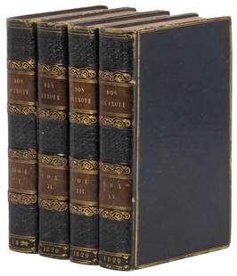 Don Quixote illustrated by Richard Westall: Heading: Author: Cervantes, Miguel de Saavedra Title: The Life and Adventures of Don Quixote de la Mancha Place Published: London Publisher:Hurst, Robinson & Co. Date Published: 1820 D