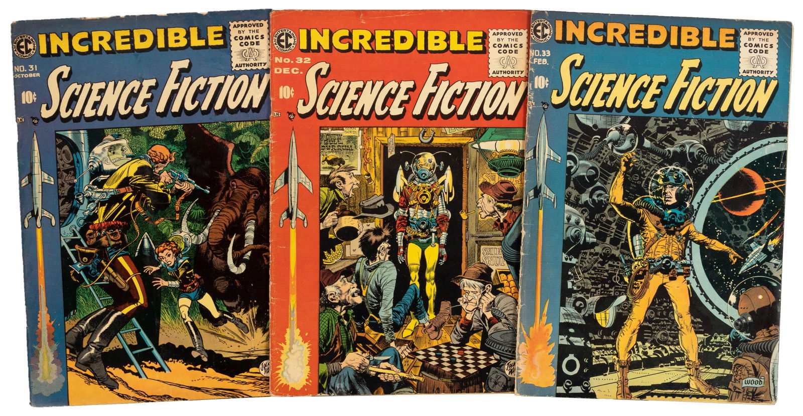 INCREDIBLE SCIENCE-FICTION #s 31, 32, 33 * Lot of 3 * Wood, Krigstein, Williamson (1 of 1)