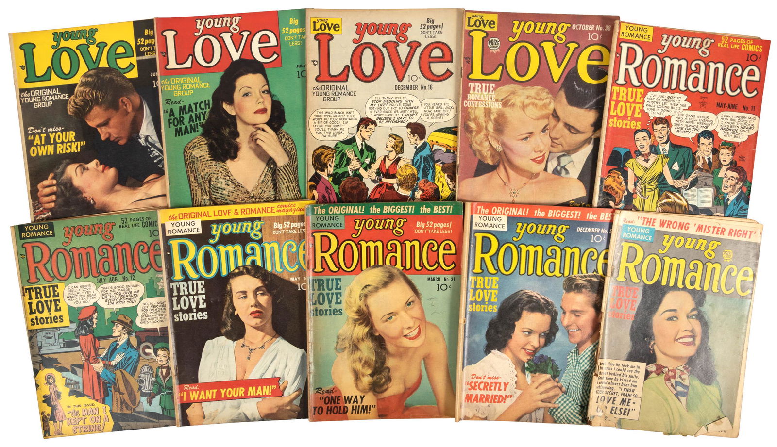 Lot of 10 SIMON-KIRBY ROMANCE Comics * Young Love * Young Romance (1 of 1)